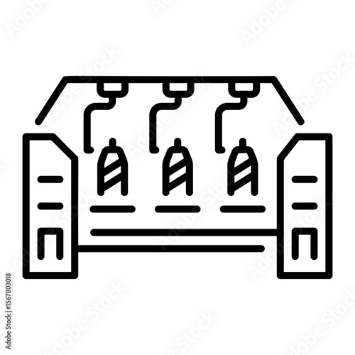 A line style icon showing warping creel
