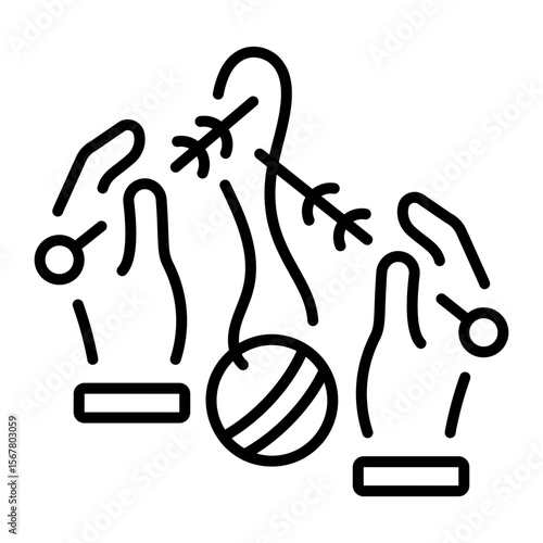 A linear style icon representing stitch marker