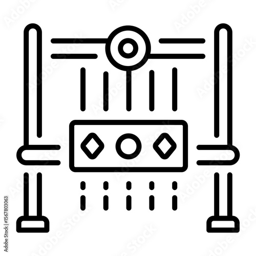 An outline style icon depicting weaving