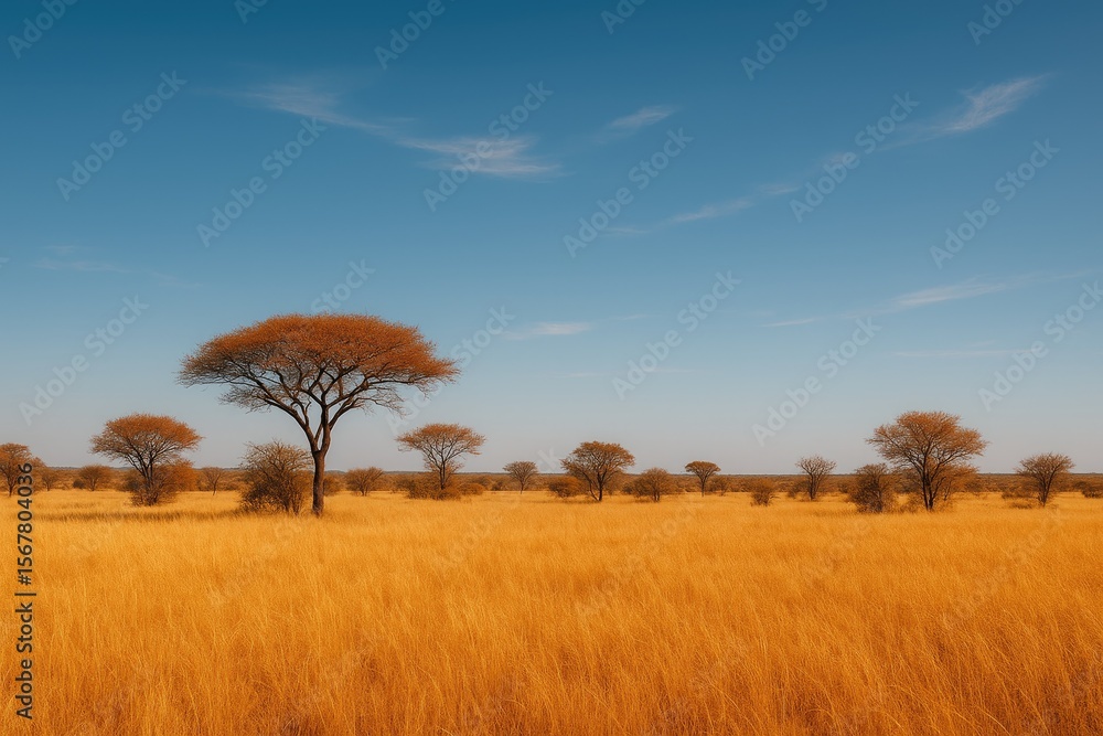 Golden grasses in a dry season savanna Golden grasses in a dry season savanna