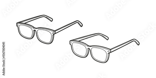Black framed eyeglasses on white background eyewear optical