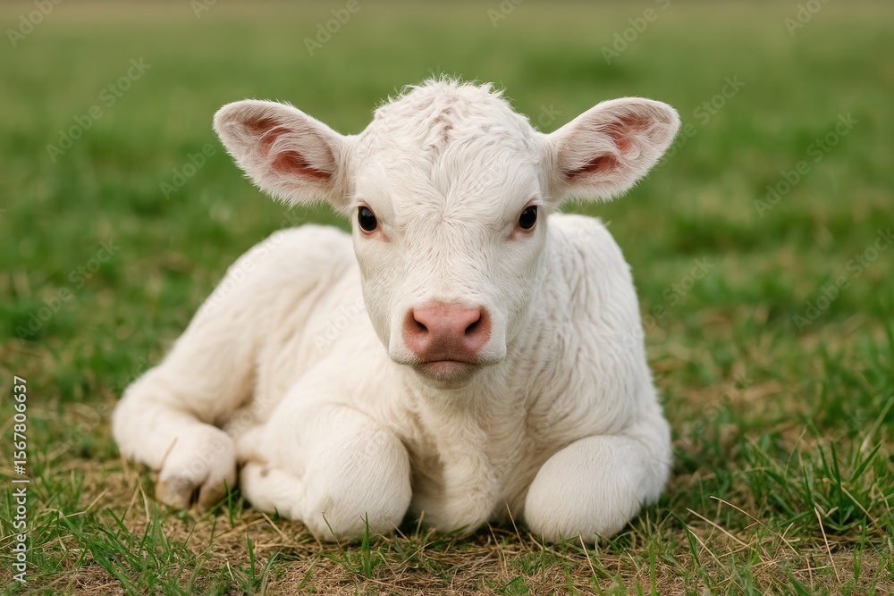 A newborn calf just arrived A newborn calf just arrived