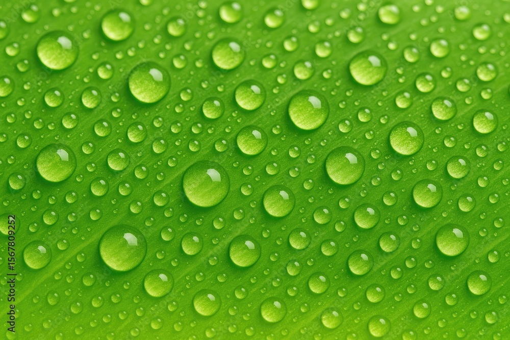 Design inspiration featuring dewdrops on a lush green leaf Design inspiration featuring dewdrops on a lush green leaf