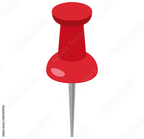 押しピンカラフルアイコンイラスト素材赤ピン