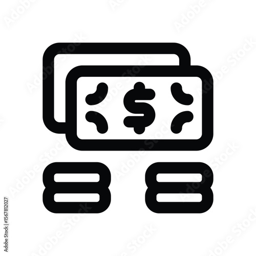 money line icon. Clean and minimalist vector icon for websites, mobile apps, presentations, and logos. Fully scalable and customizable for any project.