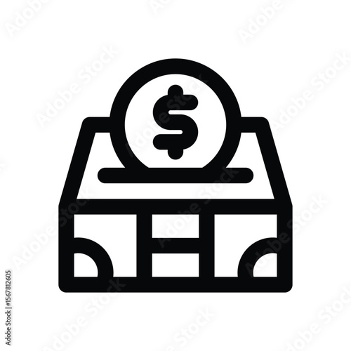 safe money line icon. Clean and minimalist vector icon for websites, mobile apps, presentations, and logos. Fully scalable and customizable for any project.