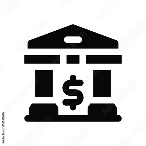 banking glyph icon. Strong and solid vector icon for websites, mobile interfaces, presentations, and visual branding. High quality and easy to edit.