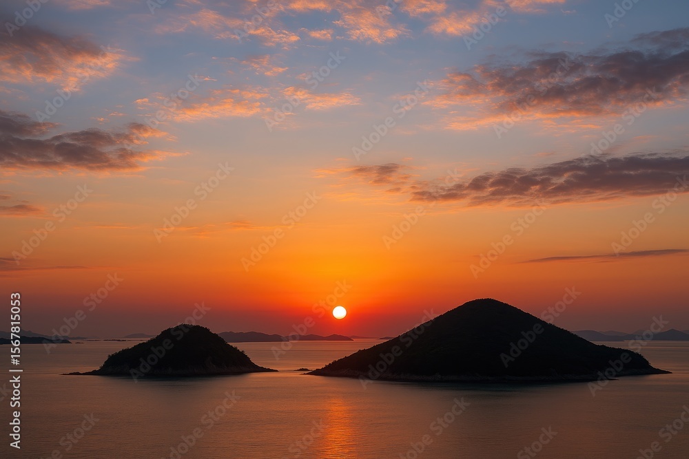 Fototapeta premium Stunning Evening Sky Over Seonyudo Island