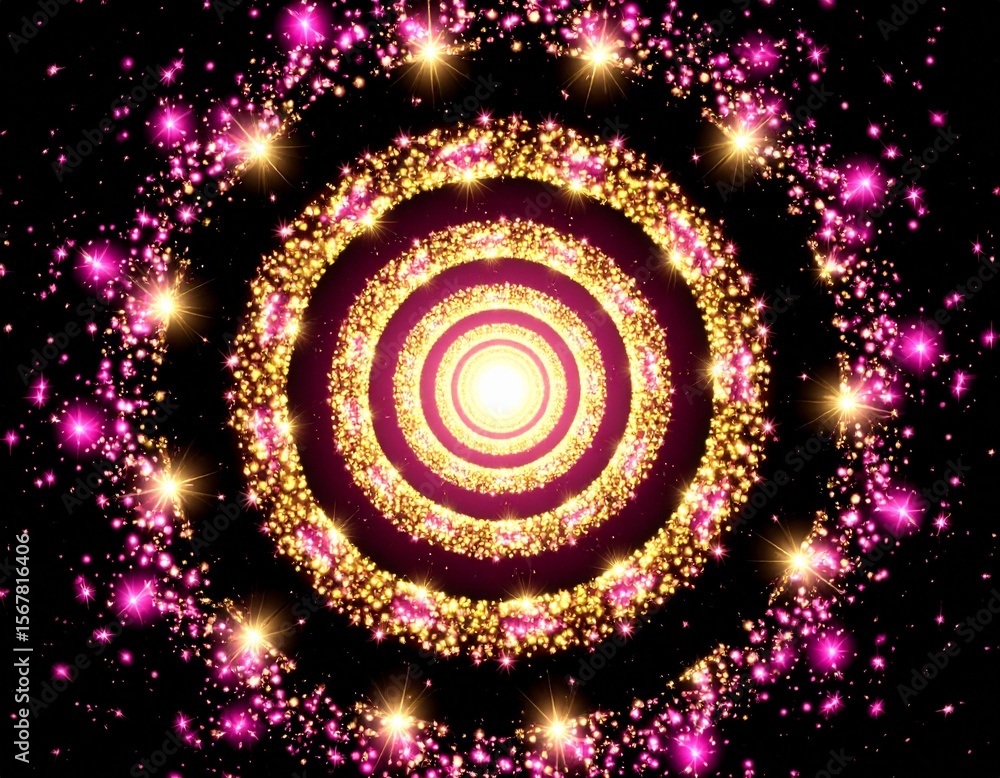 Fototapeta premium Circular Pattern of Stars in the Outer Space