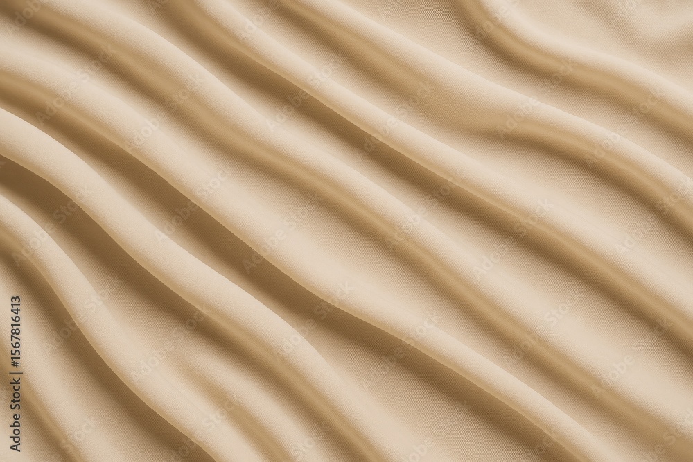 Obraz premium Flowing beige textile with wave patterns