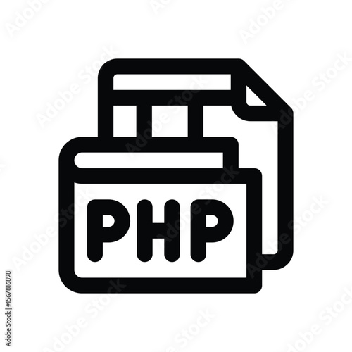 php line icon. Clean and minimalist vector icon for websites, mobile apps, presentations, and logos. Fully scalable and customizable for any project.