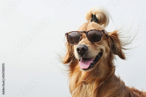 Stylish Pup Persona: A Golden Retriever in Sunglasses Rocks Faux Hawk, Mohawk, Flow, Top Knot & More Hairstyles with Adorable Charm
Meet the most fashion-forward Golden Retriever: this fluffy pup dons