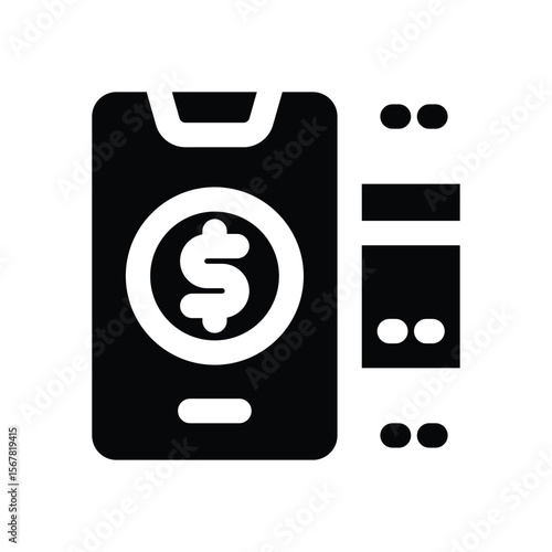 payment glyph icon. Strong and solid vector icon for websites, mobile interfaces, presentations, and visual branding. High quality and easy to edit.