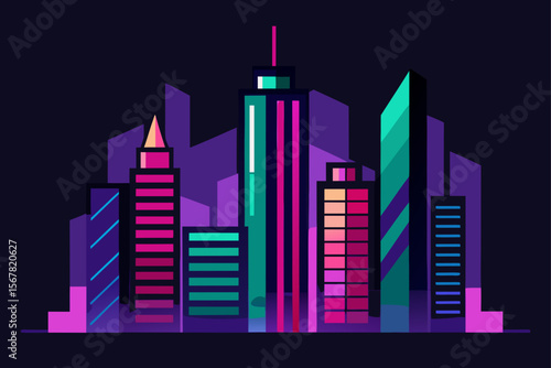 night city skyline vector