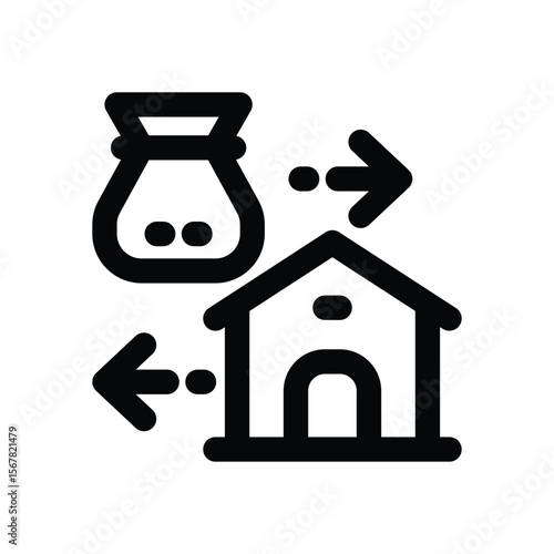 refinancing line icon. Clean and minimalist vector icon for websites, mobile apps, presentations, and logos. Fully scalable and customizable for any project.