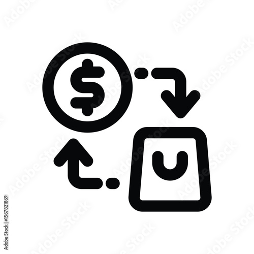purchasing line icon. Clean and minimalist vector icon for websites, mobile apps, presentations, and logos. Fully scalable and customizable for any project.