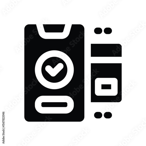 mobile payment glyph icon. Strong and solid vector icon for websites, mobile interfaces, presentations, and visual branding. High quality and easy to edit.