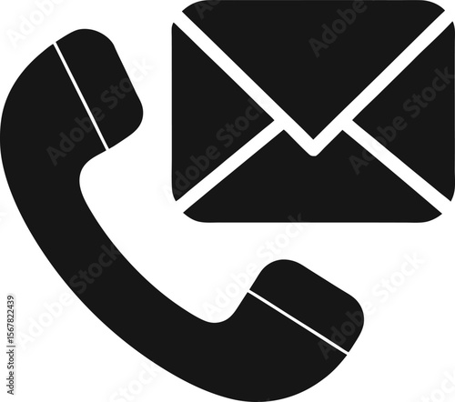 Combined phone and envelope icon for contact and communication
