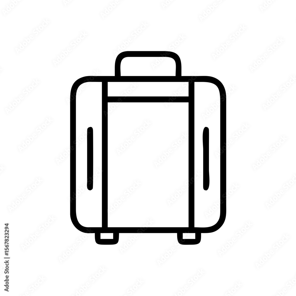 Travel Suitcase Icon  Simple Line Art Vector Graphic for Websites and Apps