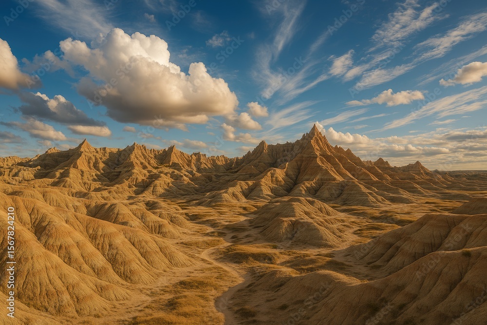 Naklejka premium Exploring the rugged beauty of the Badlands