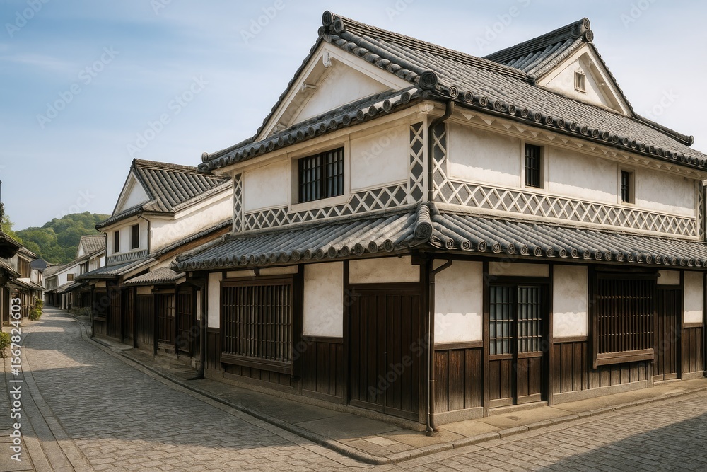 Stunning historic scenery of a charming Japanese town Stunning historic scenery of a charming Japanese town