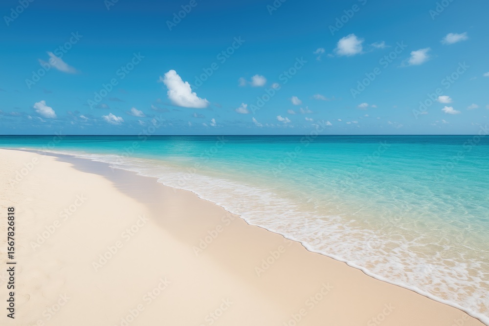 Stunning coastal paradise featuring pristine white sands under a clear blue sky Stunning coastal paradise featuring pristine white sands under a clear blue sky
