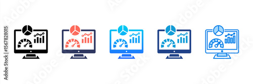 Kpi Monitoring icon sheet multiple style collection
