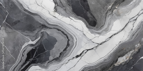 Abstract grey and white marble texture with veins isolated on white background