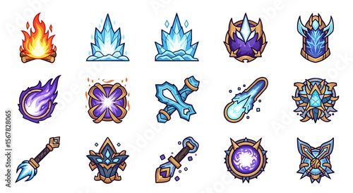Fantasy Game Magic Element Icons