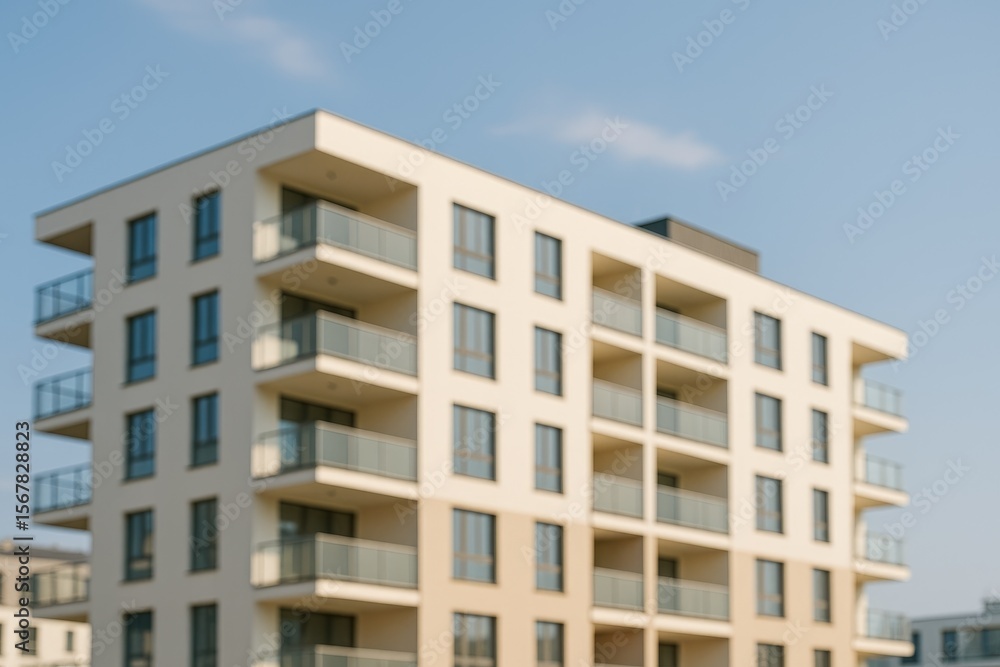 Abstract blurred imagery of contemporary residential complex Abstract blurred imagery of contemporary residential complex