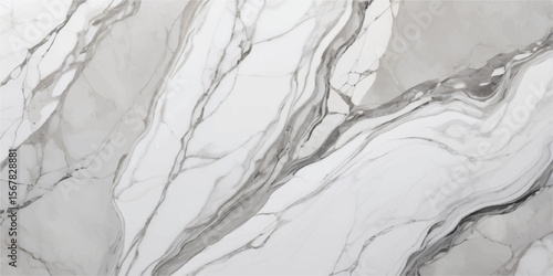 Abstract marble texture with gray veins isolated on white background