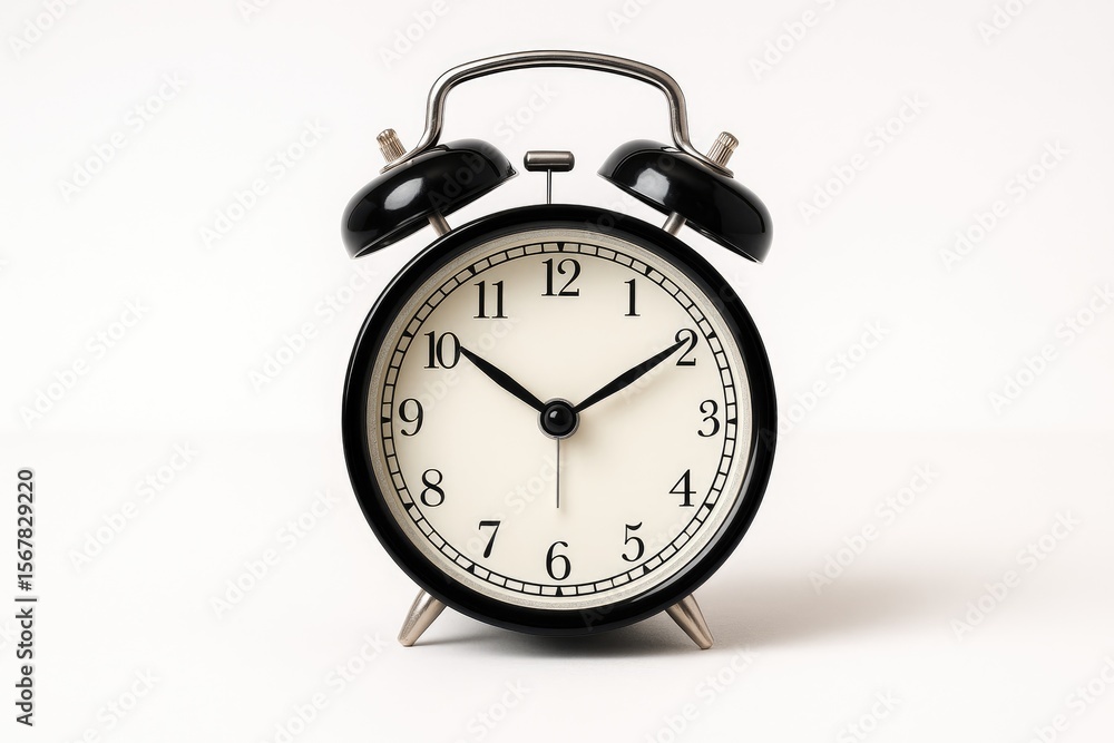 Digital alarm clock on a plain white background Digital alarm clock on a plain white background