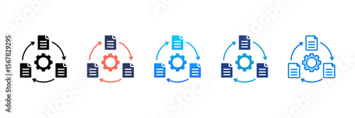 Process Documentation icon sheet multiple style collection