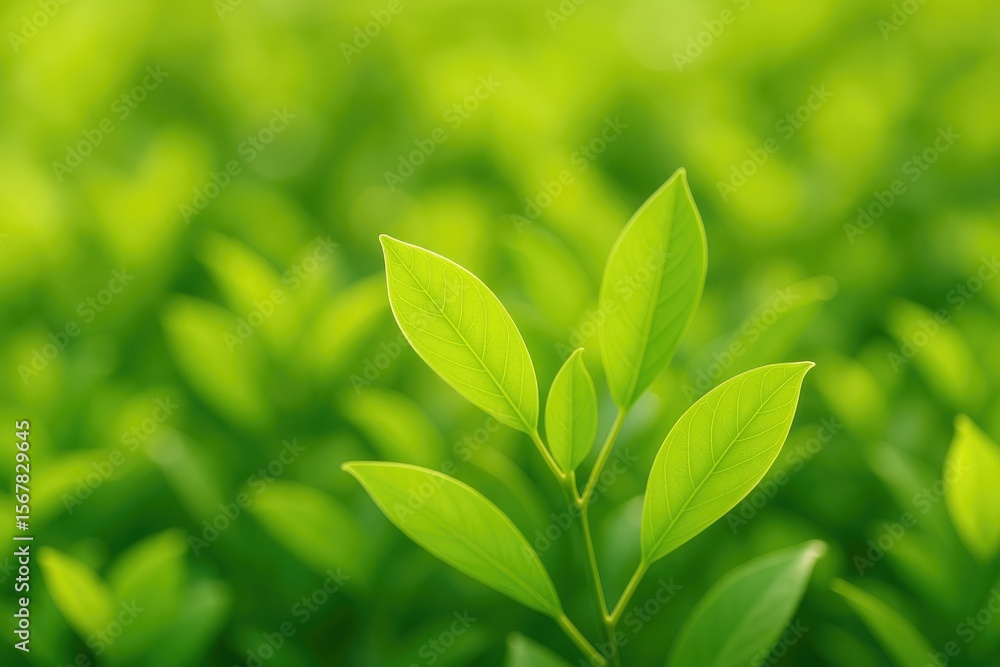 Obraz premium Vivid and luminous greenery with fresh light green foliage