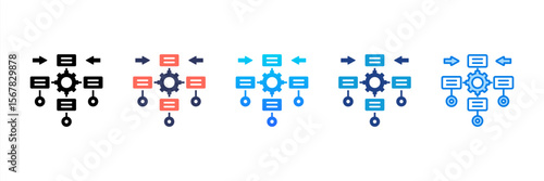 Process Mapping icon sheet multiple style collection