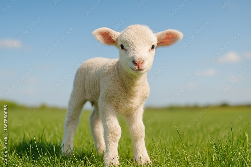 Obraz premium A recently born lamb