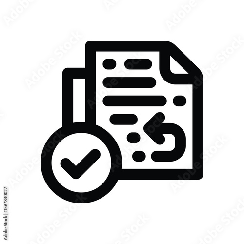 approved line icon. Clean and minimalist vector icon for websites, mobile apps, presentations, and logos. Fully scalable and customizable for any project.