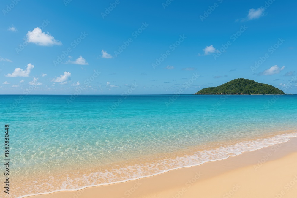 Fototapeta premium Stunning Shoreline with Pristine and Inviting Waters