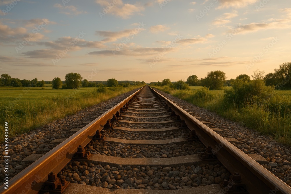 Obraz premium A beautiful shot of a vintage train track scene