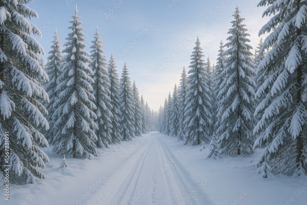 Stunning snowy woodland scene Stunning snowy woodland scene