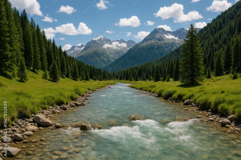 Obraz premium Mountain stream scenery