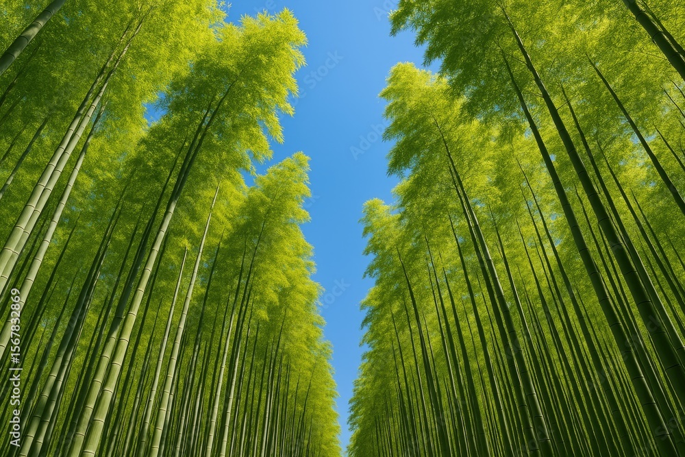 Fototapeta premium Early April in a lush bamboo grove