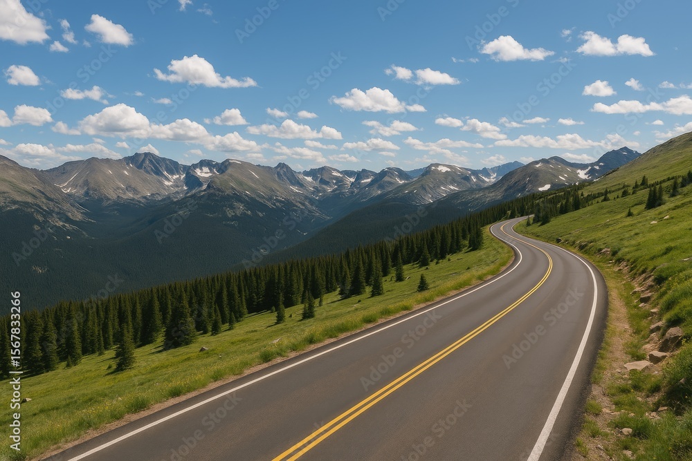 Fototapeta premium A sweeping vista of the majestic mountain range from the highest road pass