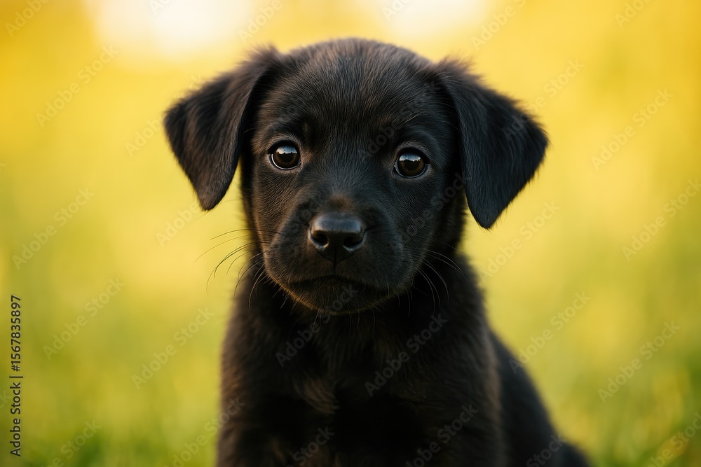 Adorable small dog with a vibrant backdrop Adorable small dog with a vibrant backdrop