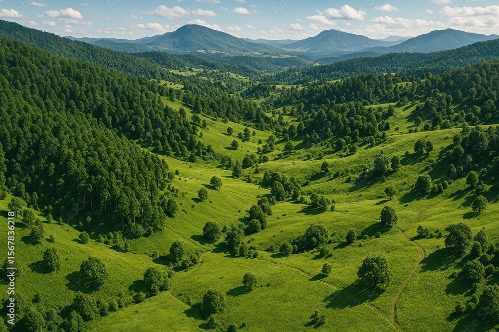 Obraz premium Aerial view of the Central Highlands captured by drone