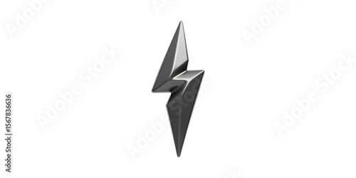 Free Download 3D Metallic Lightning Bolt Icon. Symbol Of Energy, Power, And Electricity Isolated On Transparent Background - GFXLoad