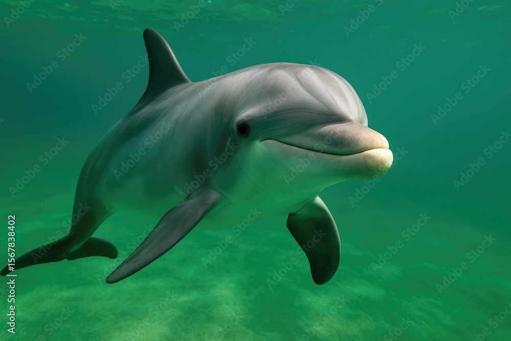Fototapeta premium Wild Common Bottlenose Dolphin Behavior and Habitat