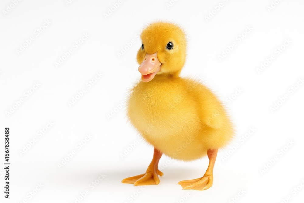Adorable baby duck on a plain white backdrop Adorable baby duck on a plain white backdrop