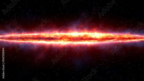 Fiery Cosmic Rift: A breathtaking view of a vibrant, fiery nebula, a cosmic rift glowing intensely against the backdrop of the dark expanse of space.