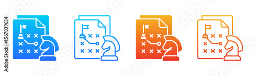 Business Strategy icon sheet multiple style collection